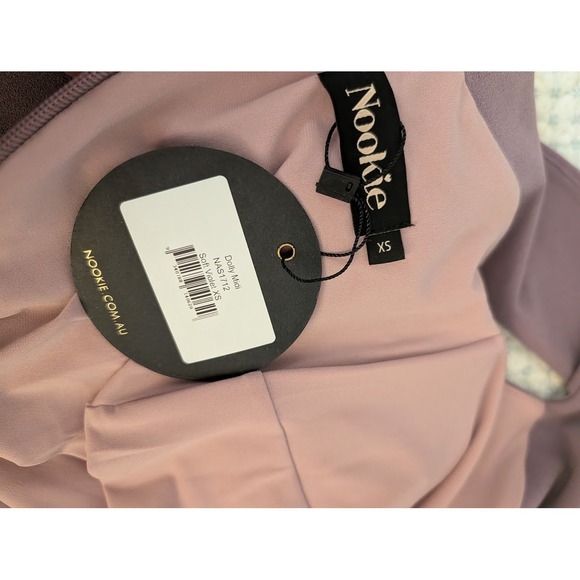 Nookie x REVOLVE Dolly‎ Midi Dress Soft Violet Off Shoulder Bodycon XS - Picture 6 of 7